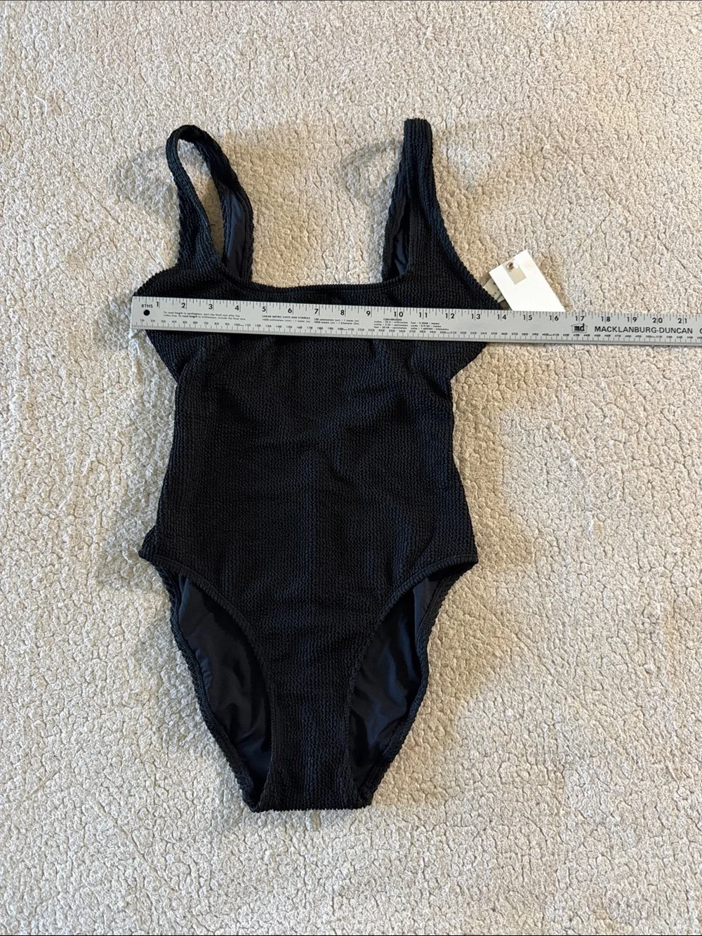 Good American Always Fits Black Textured One-Piece Swimsuit S/M New